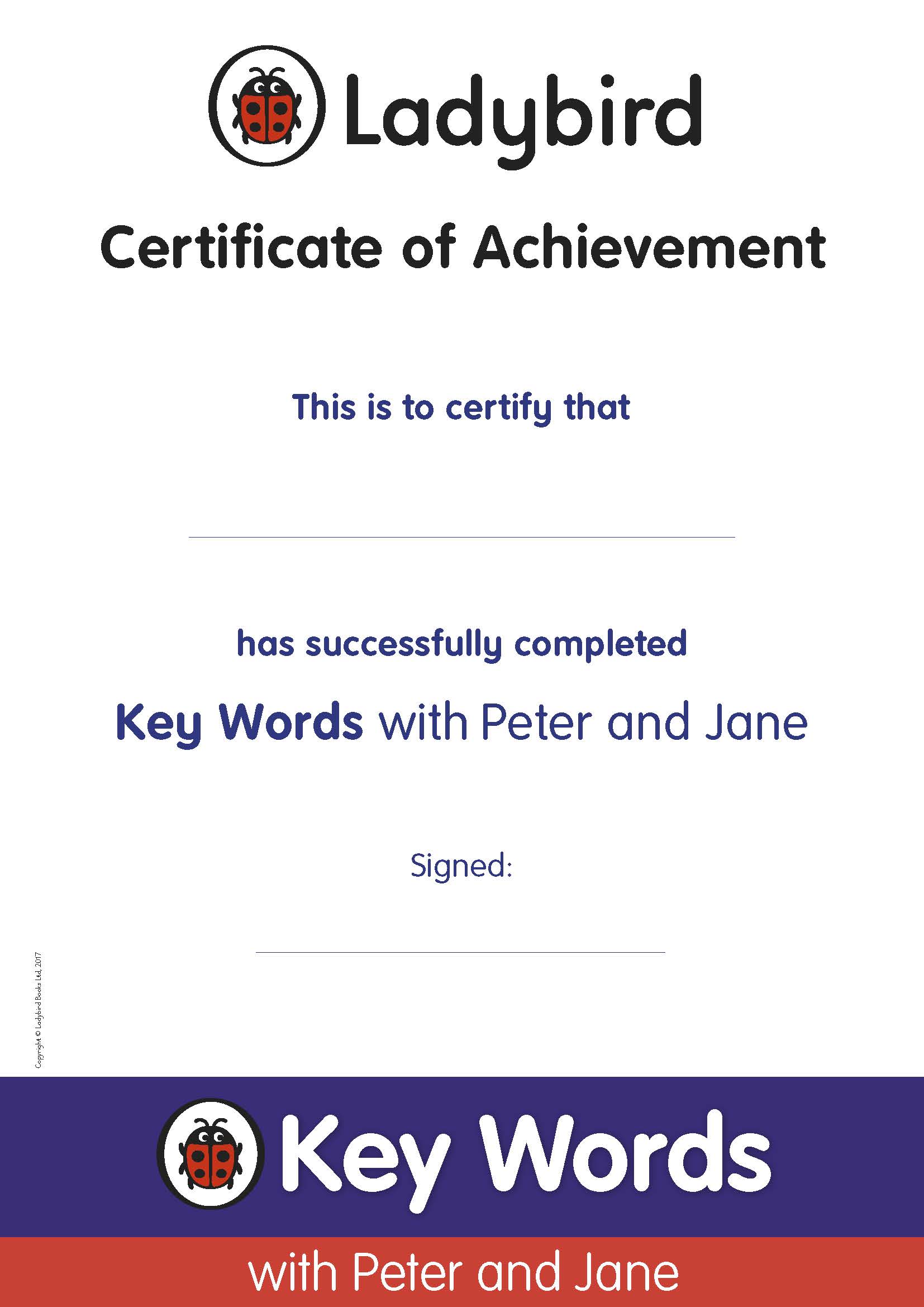 Key Words Certificate