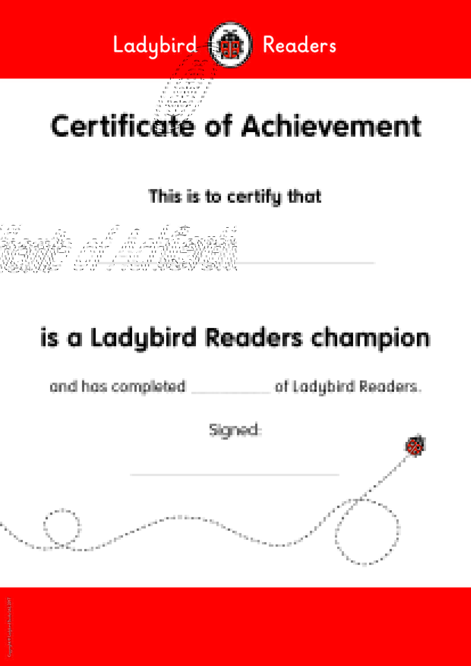 Ladybird Readers Certificate