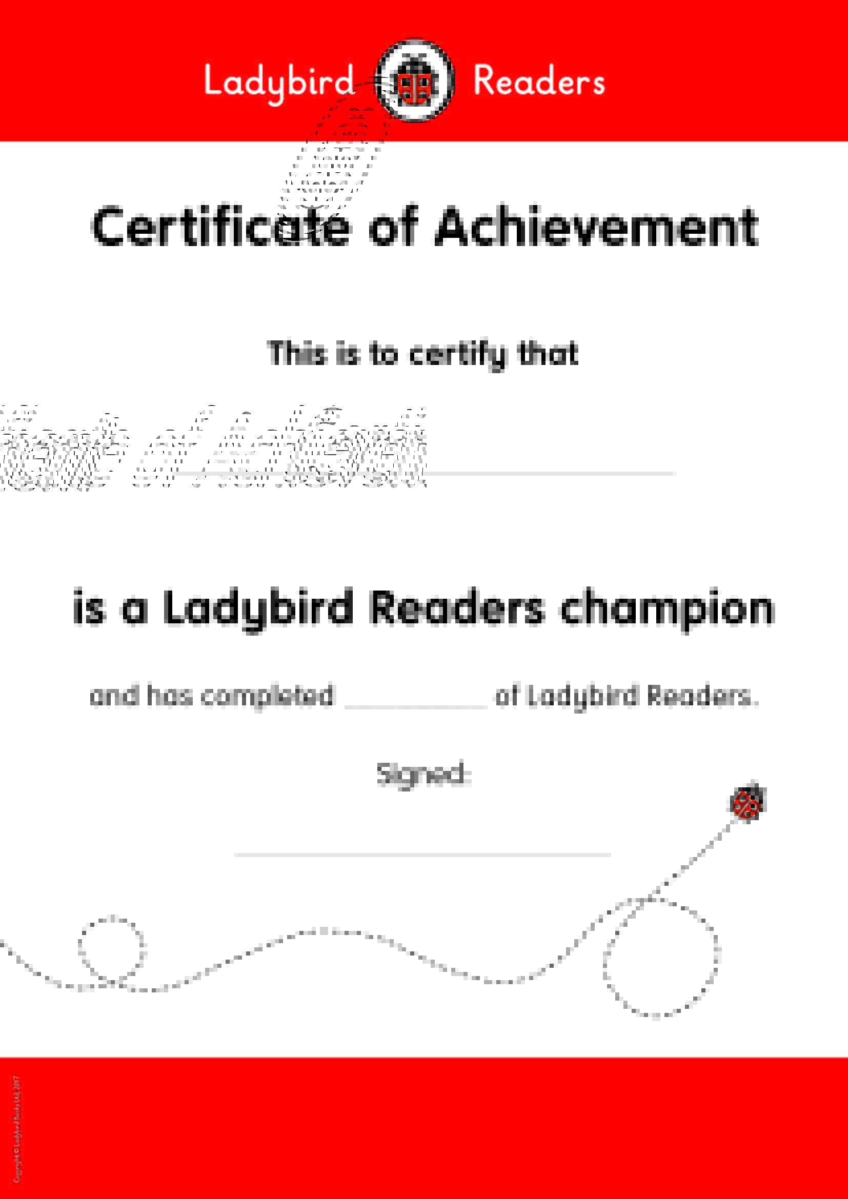 Ladybird Readers Certificate