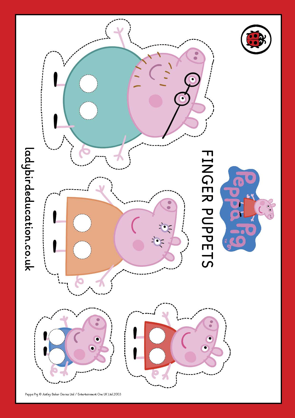 Make Peppa Pig Finger Puppets