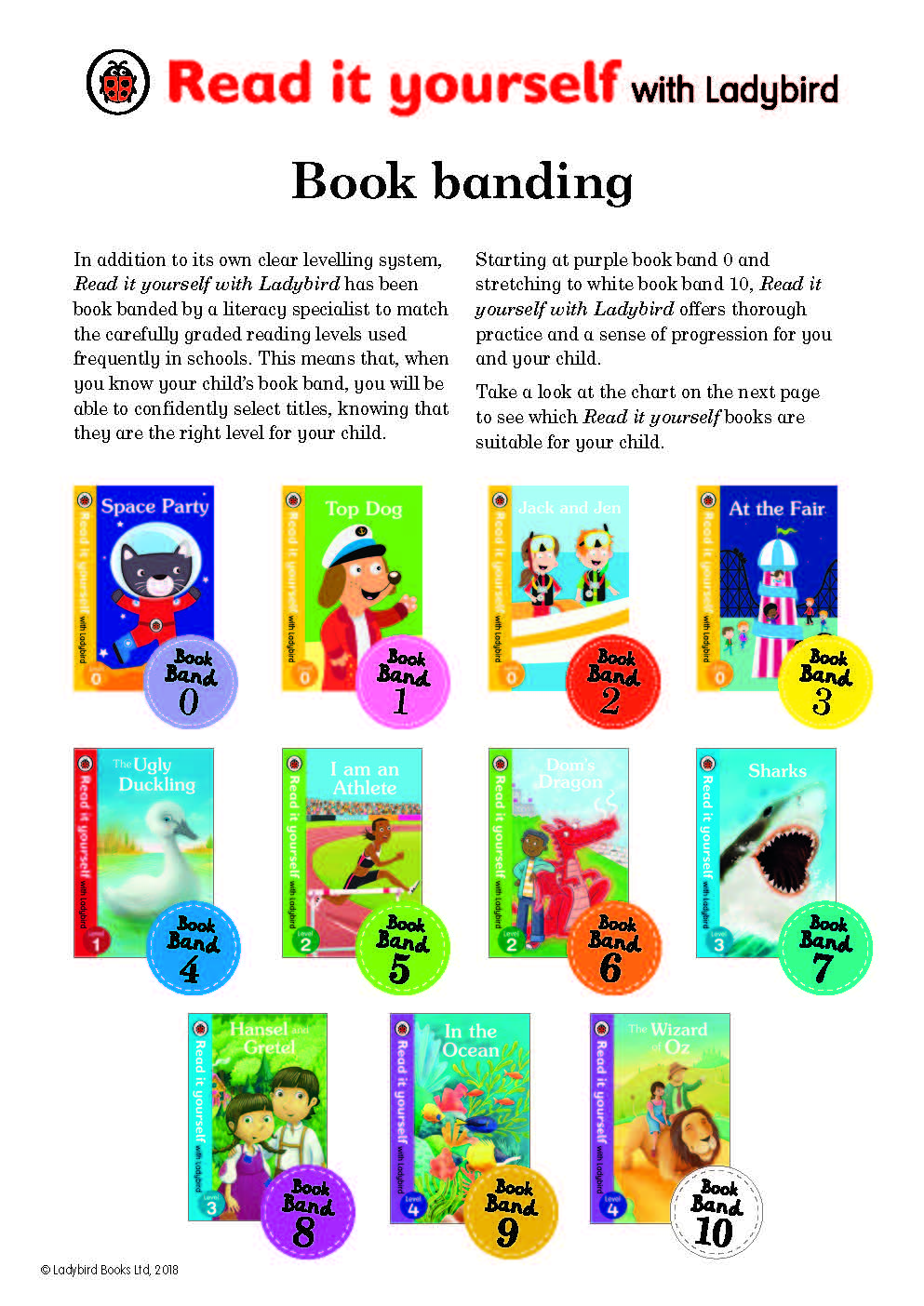 Read it yourself Book Banding Chart – Ladybird Education