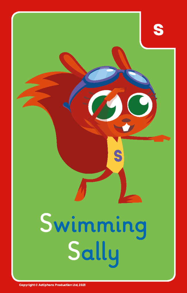 Swimming Sally Flashcard